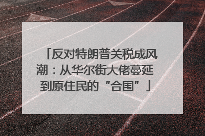 反对特朗普关税成风潮：从华尔街大佬蔓延到原住民的“合围”