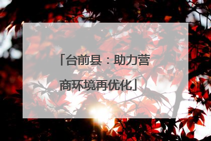 台前县：助力营商环境再优化