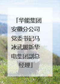 华能集团安徽分公司党委书记马冰武履新华电集团副总经理