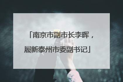 南京市副市长李晖，履新泰州市委副书记