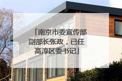 南京市委宣传部副部长张政，已任高淳区委书记