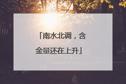 南水北调，含金量还在上升