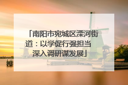 南阳市宛城区溧河街道：以学促行强担当 深入调研谋发展