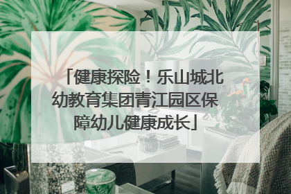 健康探险！乐山城北幼教育集团青江园区保障幼儿健康成长