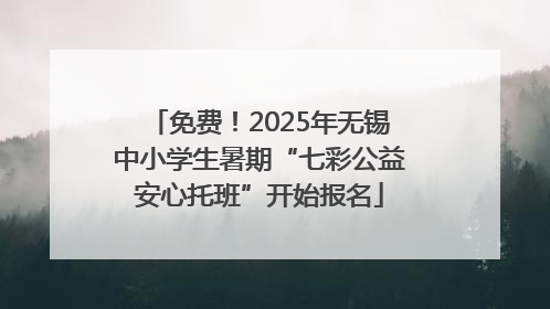 免费！2025年无锡中小学生暑期“七彩公益安心托班”开始报名