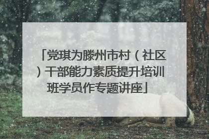 党琪为滕州市村（社区）干部能力素质提升培训班学员作专题讲座