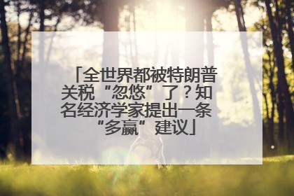 全世界都被特朗普关税“忽悠”了？知名经济学家提出一条“多赢”建议