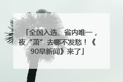 全国入选、省内唯一，夜“萧”去哪不发愁！《90早新闻》来了