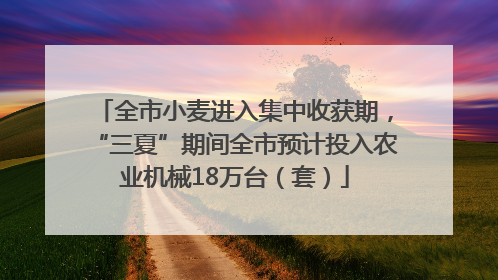 全市小麦进入集中收获期，“三夏”期间全市预计投入农业机械18万台（套）