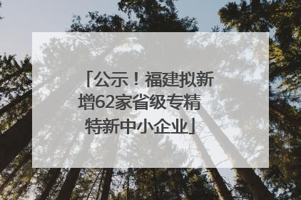 公示！福建拟新增62家省级专精特新中小企业