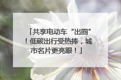共享电动车“出圈”！低碳出行受热捧，城市名片更亮眼！