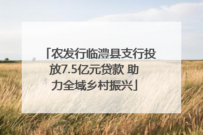 农发行临澧县支行投放7.5亿元贷款 助力全域乡村振兴