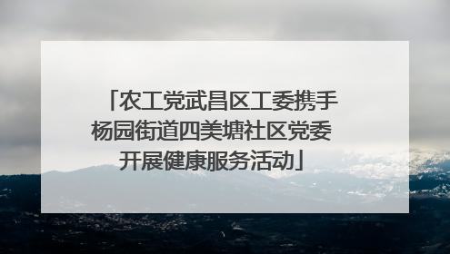 农工党武昌区工委携手杨园街道四美塘社区党委开展健康服务活动