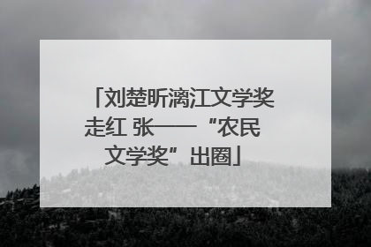 刘楚昕漓江文学奖走红 张一一“农民文学奖”出圈