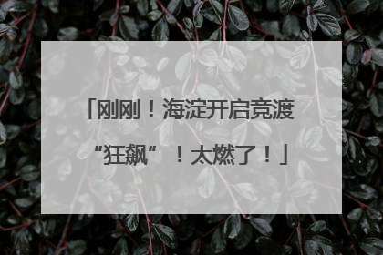 刚刚！海淀开启竞渡“狂飙”！太燃了！