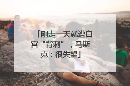 刚走一天就遭白宫“背刺”，马斯克：很失望