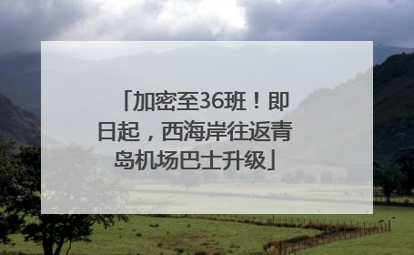 加密至36班！即日起，西海岸往返青岛机场巴士升级