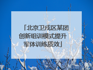 北京卫戍区某团创新组训模式提升军体训练质效