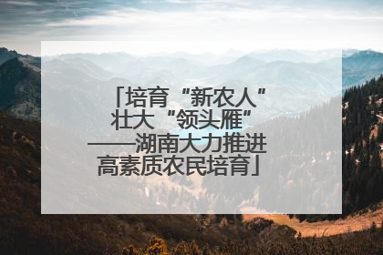 培育“新农人” 壮大“领头雁”——湖南大力推进高素质农民培育
