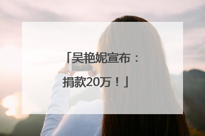 吴艳妮宣布：捐款20万！