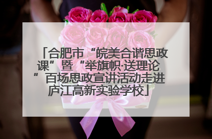 合肥市“皖美合谐思政课”暨“举旗帜·送理论”百场思政宣讲活动走进庐江高新实验学校