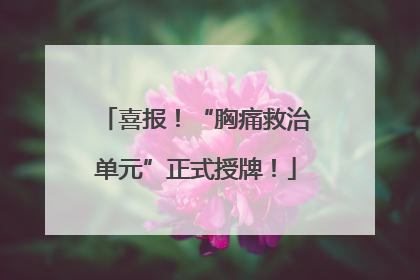 喜报！“胸痛救治单元”正式授牌！