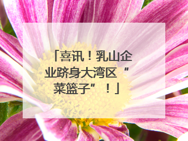 喜讯！乳山企业跻身大湾区“菜篮子”！