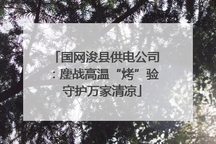 国网浚县供电公司：鏖战高温“烤”验 守护万家清凉