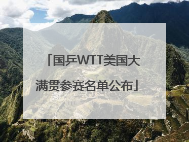 国乒WTT美国大满贯参赛名单公布