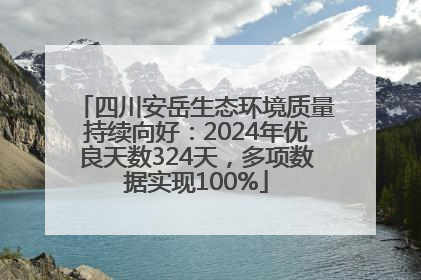 四川安岳生态环境质量持续向好：2024年优良天数324天，多项数据实现100%