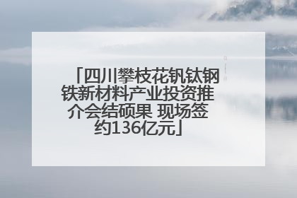 四川攀枝花钒钛钢铁新材料产业投资推介会结硕果 现场签约136亿元