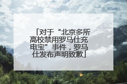 对于“北京多所高校禁用罗马仕充电宝”事件，罗马仕发布声明致歉