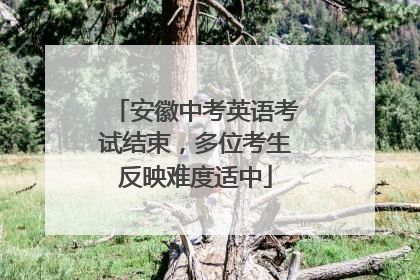 安徽中考英语考试结束，多位考生反映难度适中