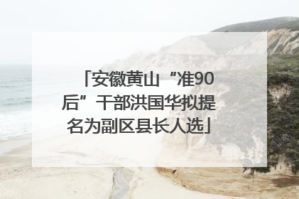 安徽黄山“准90后”干部洪国华拟提名为副区县长人选