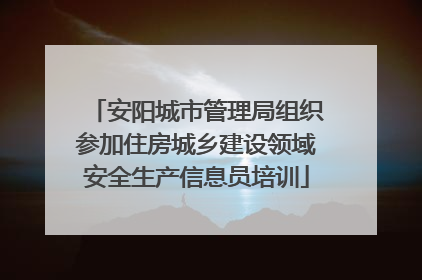 安阳城市管理局组织参加住房城乡建设领域安全生产信息员培训