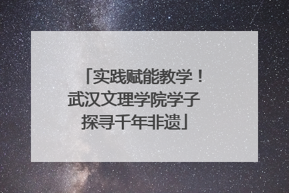 实践赋能教学！武汉文理学院学子探寻千年非遗