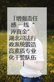 增强责任感 一线“淬真金” 湖北司法行政系统锻造高素质专业化干警队伍