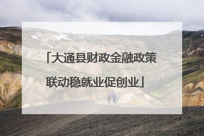 大通县财政金融政策联动稳就业促创业