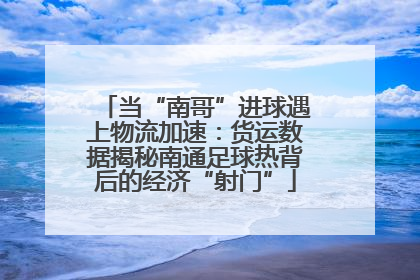 当“南哥”进球遇上物流加速：货运数据揭秘南通足球热背后的经济“射门”