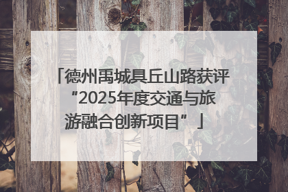 德州禹城具丘山路获评“2025年度交通与旅游融合创新项目”