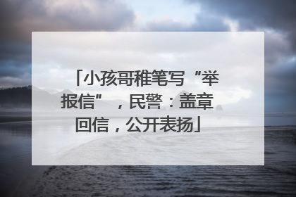 小孩哥稚笔写“举报信”，民警：盖章回信，公开表扬