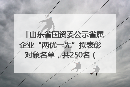 山东省国资委公示省属企业“两优一先”拟表彰对象名单，共250名（个）党员和党组织