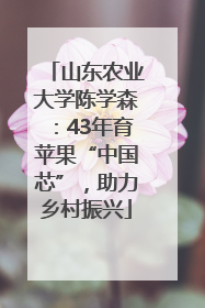 山东农业大学陈学森：43年育苹果“中国芯”，助力乡村振兴