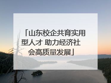 山东校企共育实用型人才 助力经济社会高质量发展