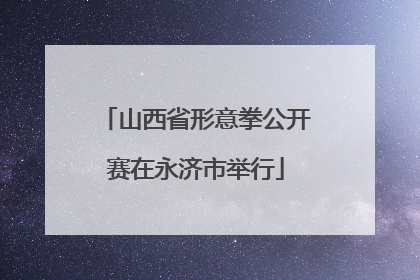 山西省形意拳公开赛在永济市举行