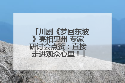 川剧《梦回东坡》亮相惠州 专家研讨会点赞：直接走进观众心里！