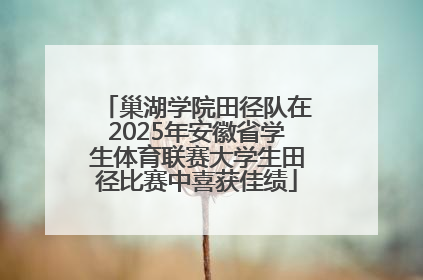 巢湖学院田径队在2025年安徽省学生体育联赛大学生田径比赛中喜获佳绩