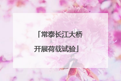 常泰长江大桥开展荷载试验