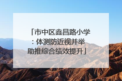 市中区鑫昌路小学：体测防近视并举 助推综合绩效提升