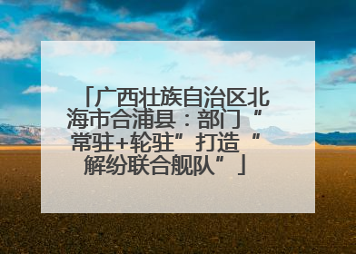 广西壮族自治区北海市合浦县：部门“常驻+轮驻”打造“解纷联合舰队”